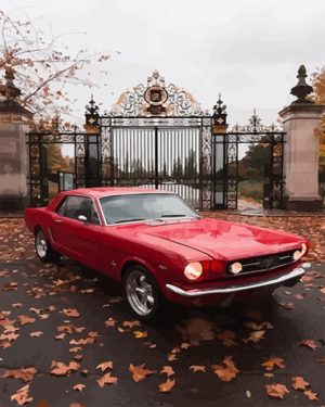 Red Mustang Car Paint By Numbers