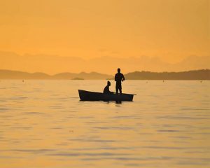 Couple In Boat Silhouette Paint By Numbers