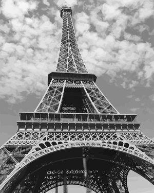 Black And White Eiffel Tower Paint By Numbers