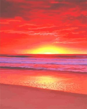 Red Sunset Sea Paint By Numbers