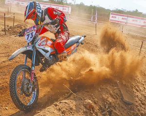 Red Dirt Bike Paint By Numbers