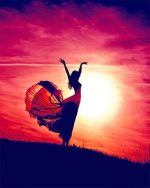 Dancing Girl Silhouette Paint By Numbers