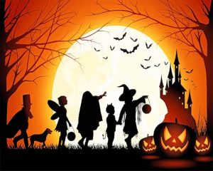 Halloween Celebration Silhouette Paint By Numbers