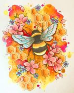 Honey Bee And Flowers NEW Paint By Numbers