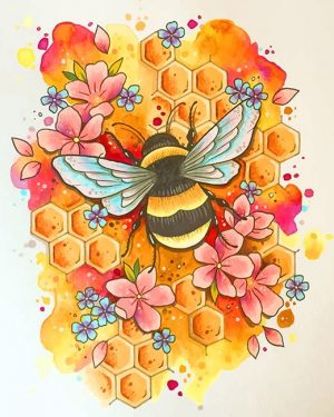 Honey Bee And Flowers NEW Paint By Numbers