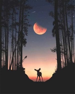 Forest Fawn Silhouette Paint By Numbers