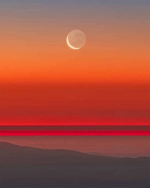 Twilight Orange Moon Paint By Numbers