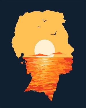 Sunset Man Silhouette Paint By Numbers