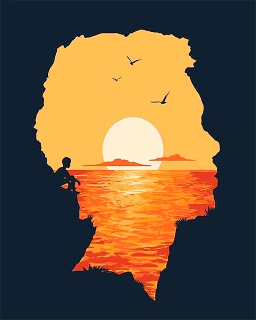Sunset Man Silhouette Paint By Numbers