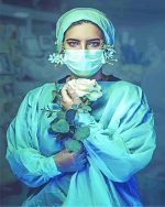 Nurse Holding A Rose Paint By Numbers