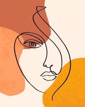 Abstract Face Line Paint By Numbers