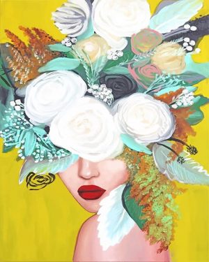 Floral Woman Head Paint By Numbers