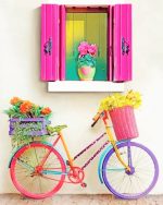 Bicycle And Flowers Paint By Numbers