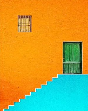 Aesthetic Brown Blue Wall NEW Paint By Numbers