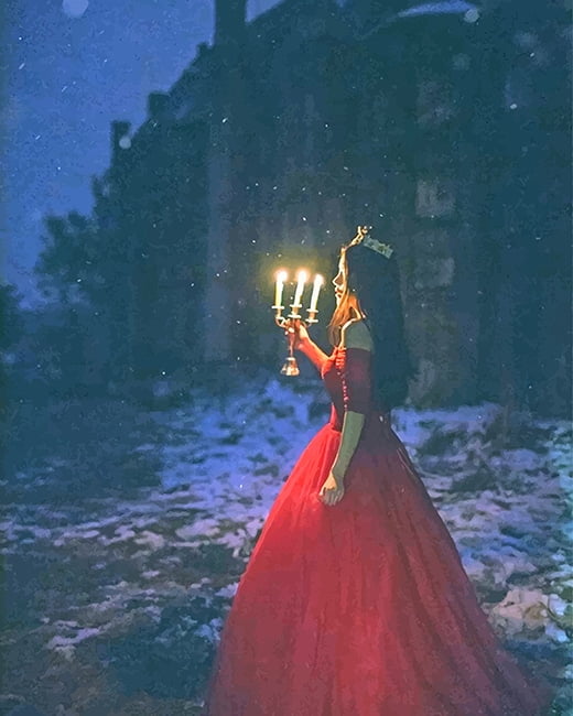 Princess In Red Dress Paint By Numbers