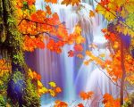 Autumn Waterfall Paint By Numbers