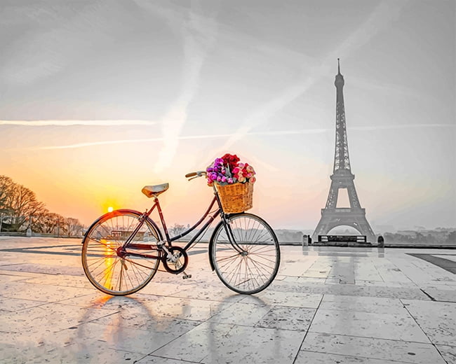 Bike In Eiffel Tower Paint By Numbers