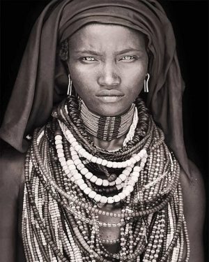 Black And White African Woman Paint By Numbers