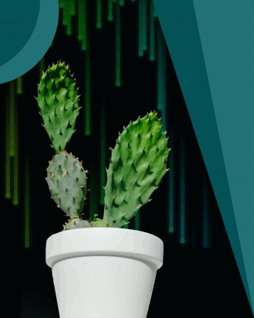 Cactus In Vase Paint By Numbers