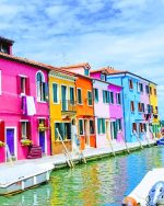 Colorful Buildings Burano Paint By Numbers