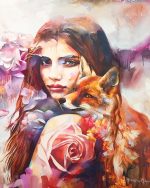 Fox And Woman Paint By Numbers