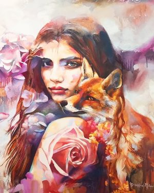 Fox And Woman Paint By Numbers