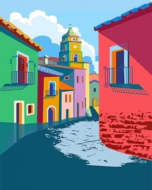 Colorful Houses NEW Paint By Numbers