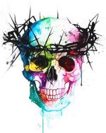 Colorful Skull With Crown Paint By Numbers