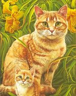 Orange Cat And Kitten Paint By Numbers