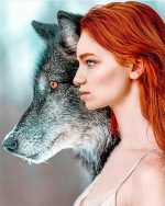 Ginger Girl And Wolf Paint By Numbers