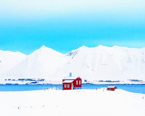 Red Cottage Iceland Paint By Numbers