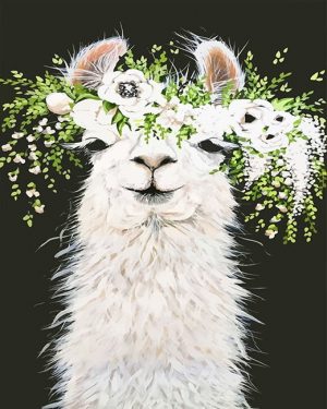Llama With Flowers Paint By Numbers