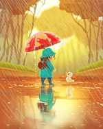 Little Girl With Duck Paint By Numbers