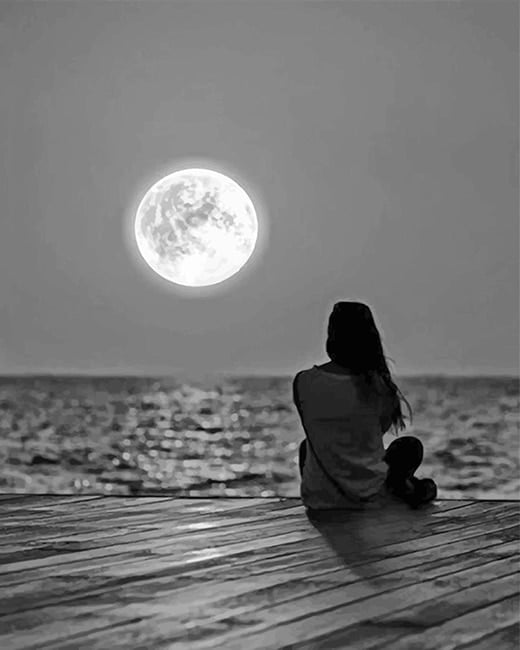 Woman Watching Moon Paint By Numbers
