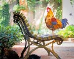 Rooster On Bench Paint By Numbers