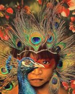 Asian Boy Peafowl Paint By Numbers