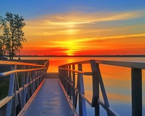 Sunset Lake Pier Paint By Numbers