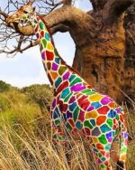 Rainbow Giraffe Paint By Numbers
