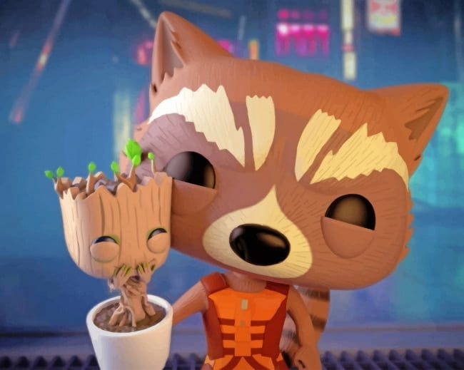 Rocket Raccoon And Groot Paint By Numbers