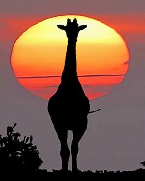 Sunset Giraffe Silhouette Paint By Numbers