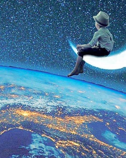 Boy Sitting On Moon Paint By Numbers