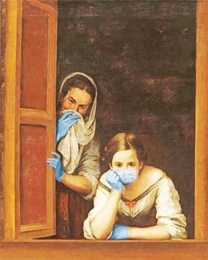 Two Women at a Window Paint By Numbers