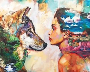 Wolf And Woman Paint By Numbers