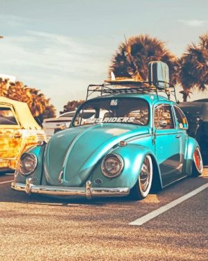 Blue Antique Car Paint By Numbers