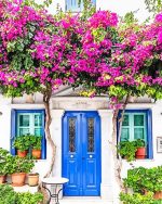 Blue House Door Paint By Numbers