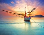 Fishing Boat At Sunset Paint By Numbers