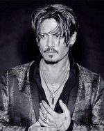 Black And White Johnny Depp Paint By Numbers