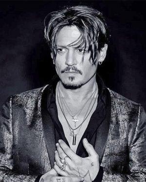 Black And White Johnny Depp Paint By Numbers