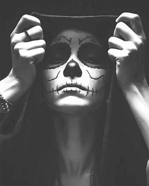 Black And White Skull Woman Paint By Numbers