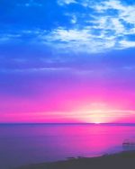Blue And Purple Sunset Paint By Numbers